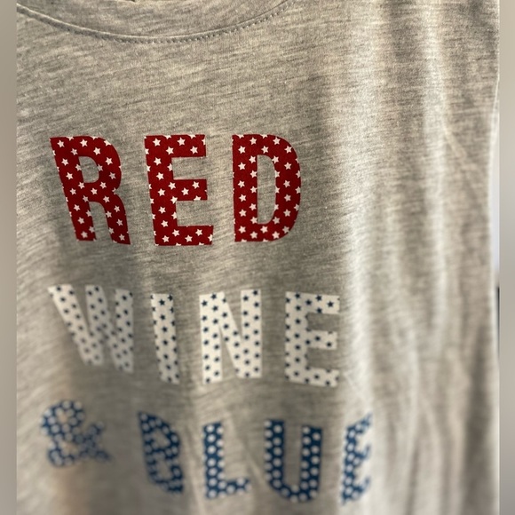 Celebrate Together Summer Graphic Muscle Tank. 4th of July “Red Wine & Blue” - Picture 5 of 6